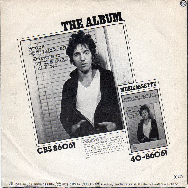 Bruce Springsteen - Badlands Vinyl Singles Vinyl Very Good (VG) <br> Hoes Good Plus (G+)