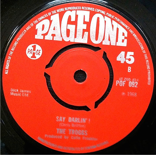 Troggs - Hip Hip Hooray Vinyl Singles Media VG+ / Sleeve Generic