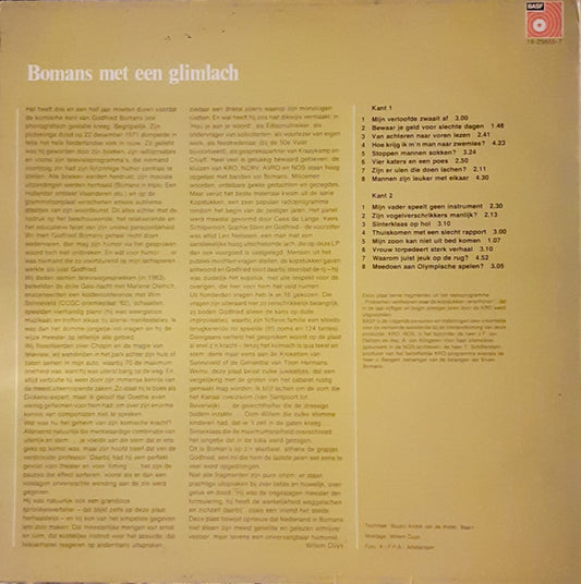 Godfried Bomans - Bomans Met Een Glimlach (LP) 52084