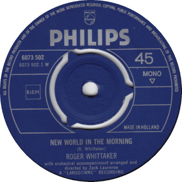 Roger Whittaker - New World In The Morning Vinyl Singles Vinyl Goed / Hoes Generic