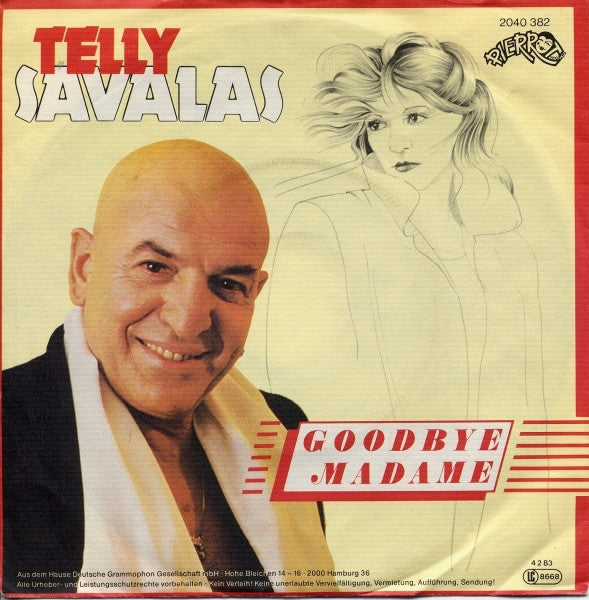 Telly Savalas - Goodbye Madame Vinyl Singles Vinyl Very Good (VG) <br> Hoes Good Plus (G+)
