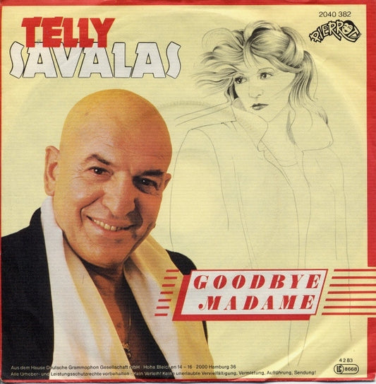 Telly Savalas - Goodbye Madame Vinyl Singles Vinyl Very Good (VG) <br> Hoes Good Plus (G+)