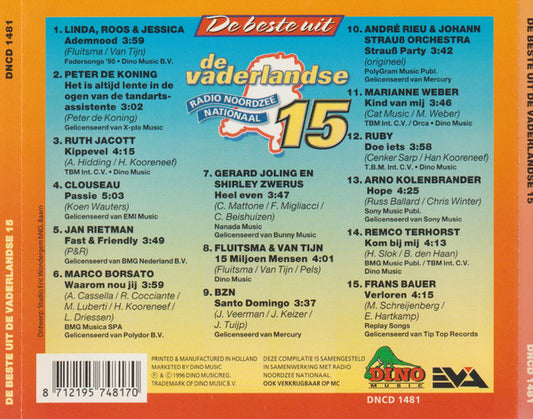 Various - De Beste Uit De Vaderlandse 15 (CD) Compact Disc Goede Staat "VINYLSINGLES.NL"