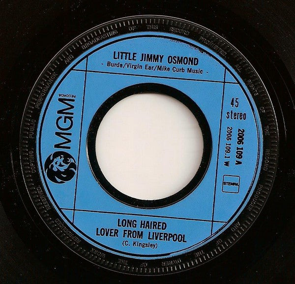 Little Jimmy Osmond - Long Haired Lover From Liverpool 02561 Vinyl Singles Hoes: Generic