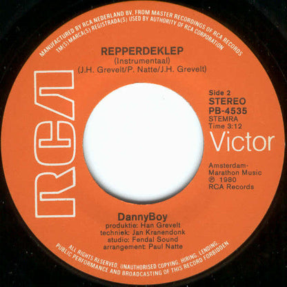 Danny Boy - Repper De Klep Vinyl Singles Vinyl Very Good (VG) <br> Hoes Good Plus (G+)