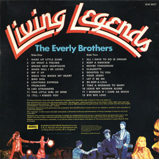 Everly Brothers - Living Legends (LP) Vinyl LP Vinyl Zeer Goed / Hoesje Goed "VINYLSINGLES.NL"
