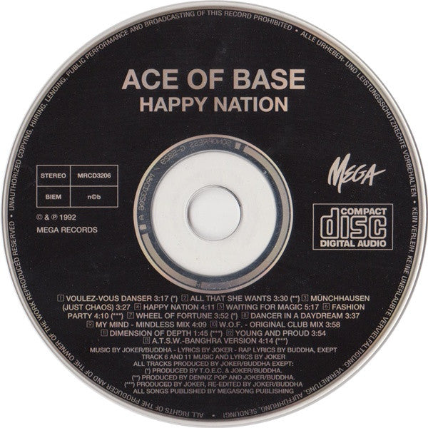 Ace Of Base - Happy Nation (CD) Compact Disc Goede Staat