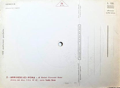 Teddy Reno - Arrivederci Roma Vinyl Singles Vinyl Very Good (VG) <br> Hoes Good Plus (G+)