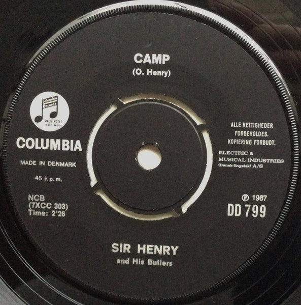 Sir Henry & His Butlers - Camp Vinyl Singles Vinyl Very Good (VG) <br> Hoes Generic