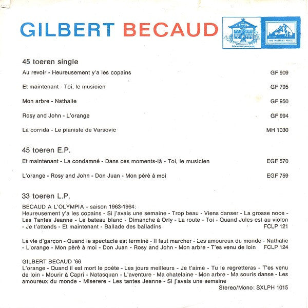 Gilbert Becaud - Et Maintenant 39684 Vinyl Singles Goede Staat