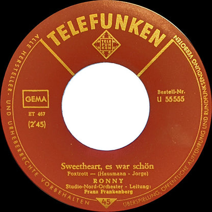 Ronny - Eine Kleine Träne Vinyl Singles Vinyl Very Good (VG) <br> Hoes Generic