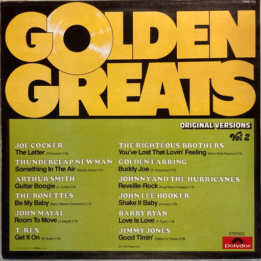 Various - Golden Greats Vol * (LP) Vinyl LP Vinyl Zeer Goed / Hoesje Goed "VINYLSINGLES.NL"