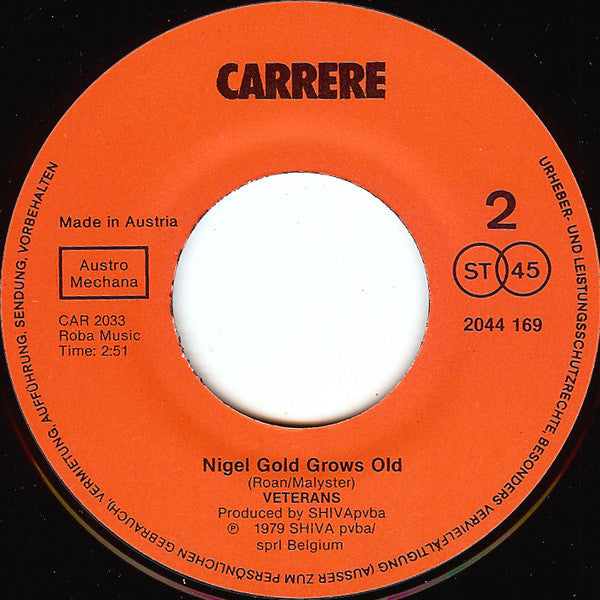 Veterans - There Ain't No Age For Rock 'n' Roll Vinyl Singles Vinyl Very Good (VG) <br> Hoes Generic