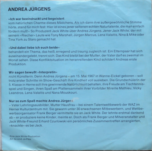 Andrea Jürgens - Und Dabei Liebe Ich Euch Beide Vinyl Singles Vinyl Zeer Goed / Hoesje Goed "VINYLSINGLES.NL"