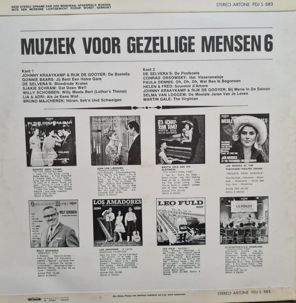 Various - Muziek Voor Gezellige Mensen 6 (LP) Vinyl LP Vinyl Very Good (VG) <br> Hoes Good Plus (G+)