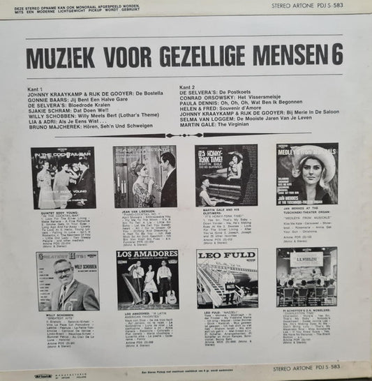 Various - Muziek Voor Gezellige Mensen 6 (LP) Vinyl LP Vinyl Zeer Goed / Hoesje Goed "VINYLSINGLES.NL"