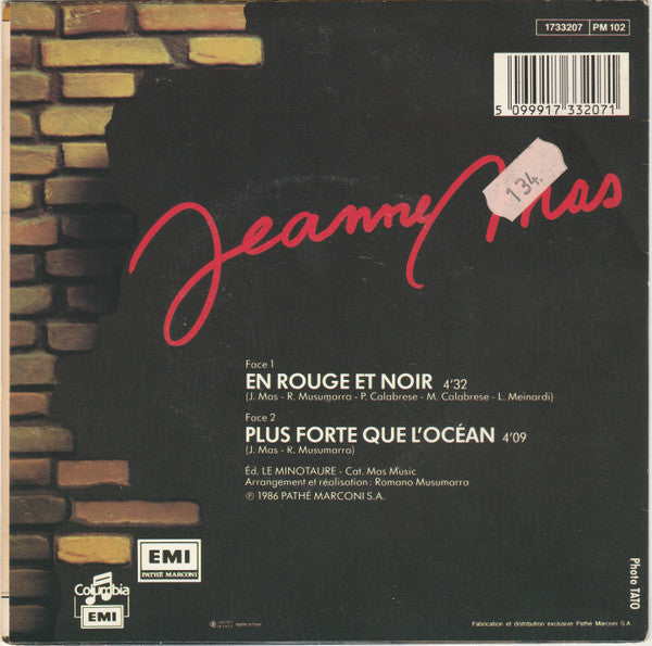 Jeanne Mas - En Rouge Et Noir 18927 Vinyl Singles Zeer Goede Staat