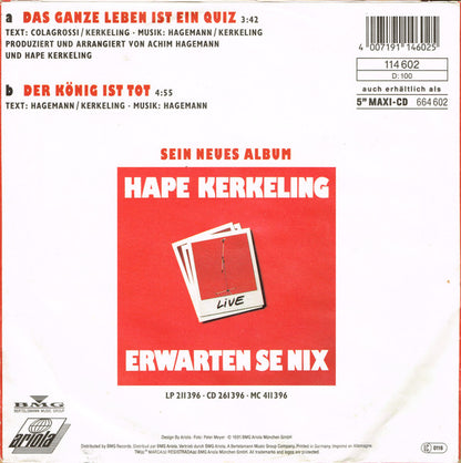 Hape Kerkeling - Das Ganze Leben Ist Ein Quiz Vinyl Singles Vinyl Very Good (VG) <br> Hoes Good Plus (G+)