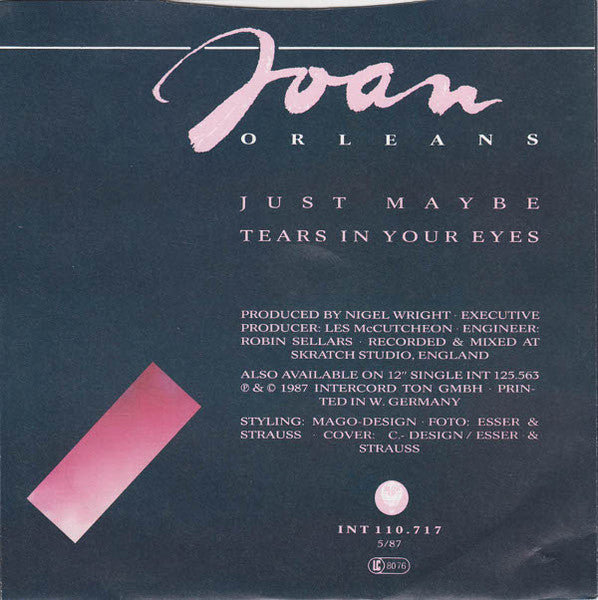 Joan Orleans - Just Maybe Vinyl Singles Vinyl Goed / Hoes Redelijk