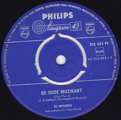 Meeuwen - De Oude Muzikant Vinyl Singles Vinyl Very Good (VG) <br> Hoes Good Plus (G+)