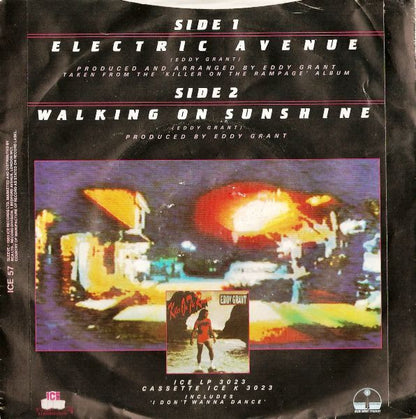 Eddy Grant - Electric Avenue Vinyl Singles Vinyl Very Good (VG) <br> Hoes Good Plus (G+)