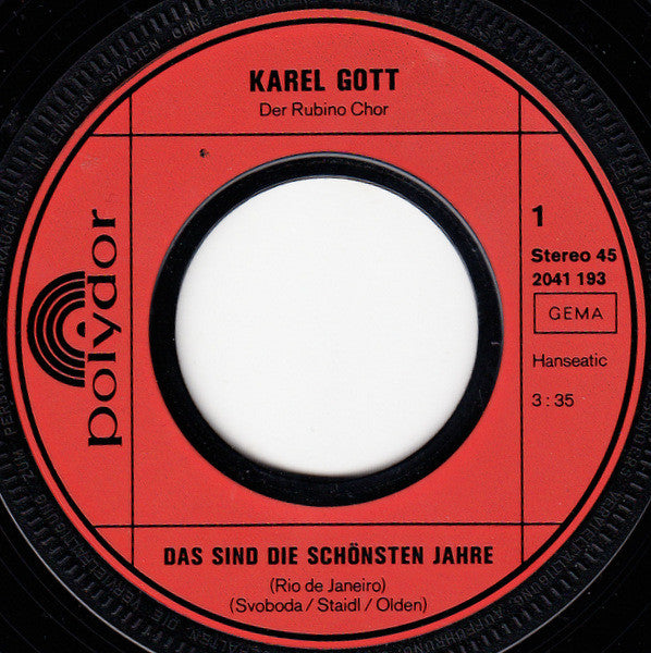 Karel Gott - Das Sind Die Schönsten Jahre 33315 Vinyl Singles VINYLSINGLES.NL