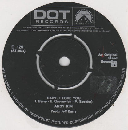 Andy Kim - Baby, I Love You Vinyl Singles Vinyl Zeer Goed / Hoesje Generic "VINYLSINGLES.NL"