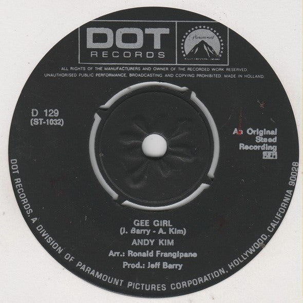 Andy Kim - Baby, I Love You Vinyl Singles Vinyl Zeer Goed / Hoesje Generic "VINYLSINGLES.NL"