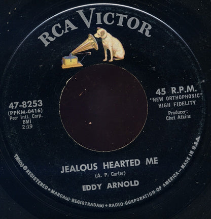 Eddy Arnold - Jealous Hearted Me Vinyl Singles Vinyl Very Good (VG) <br> Hoes Generic