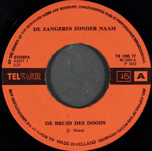 Zangeres Zonder Naam - De Bruid 05129 25882 Vinyl Singles Hoes: Generic