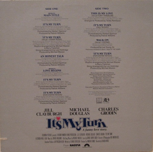 Various - Music From The Original Motion Picture Soundtrack "It's My Turn" (LP) Vinyl LP Vinyl Very Good (VG) <br> Hoes Good Plus (G+)