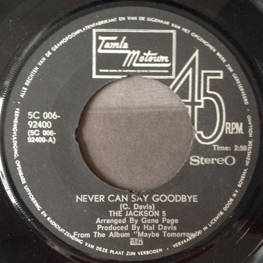 Jackson - Never Can Say Goodbye Vinyl Singles Media VG+ \ Sleeve G+