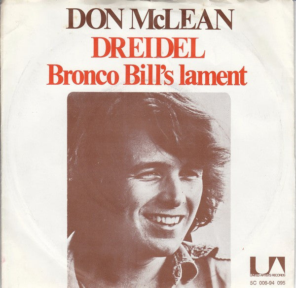 Don McLean - Dreidel Vinyl Singles Vinyl Very Good (VG) <br> Hoes Good Plus (G+)