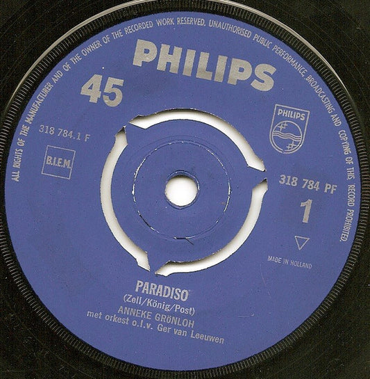 Anneke Grönloh - Paradiso Vinyl Singles Vinyl Goed / Hoes Generic