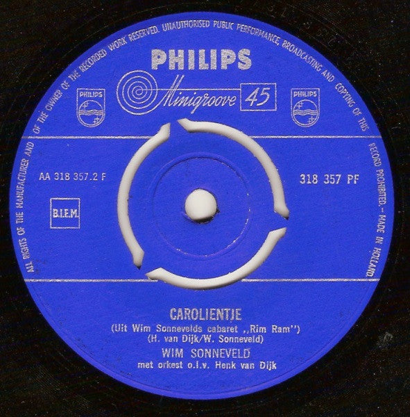 Wim Sonneveld - Aan De Amsterdamse Grachten Vinyl Singles Vinyl Goed / Hoes Generic