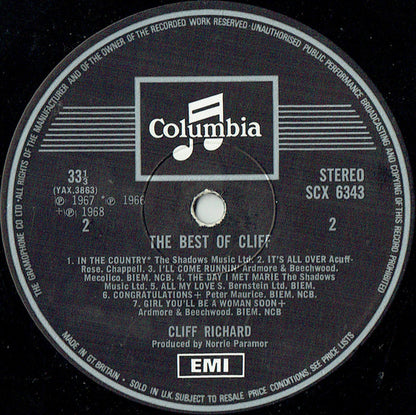 Cliff Richard - The Best Of Cliff (LP)