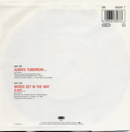 Gloria Estefan - Always Tomorrow Vinyl Singles Vinyl Goed / Hoes Sticker