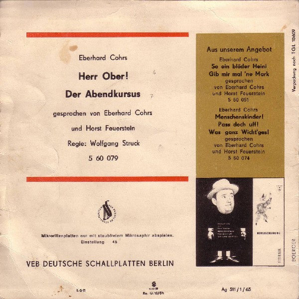 Eberhard Cohrs - Herr Ober!