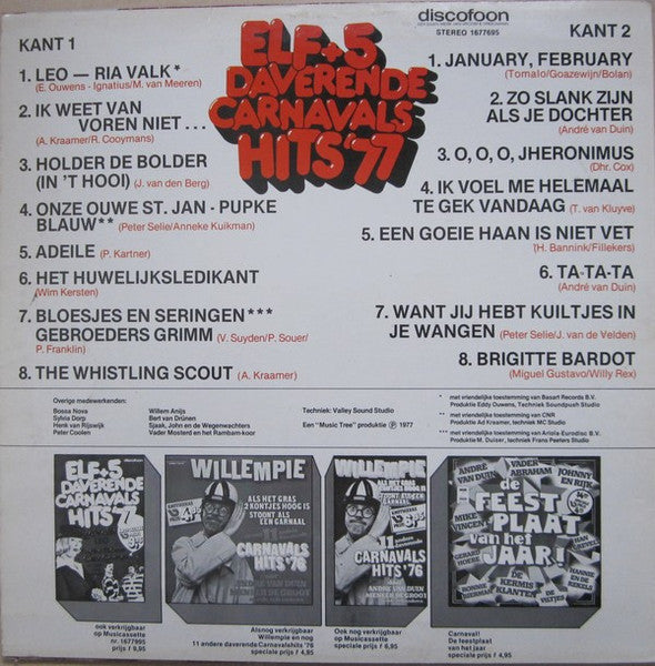 Various - Elf + * Daverende Carnavals Hits '** (LP) (B-Keus) Vinyl LP Vinyl Goed / Hoes Redelijk