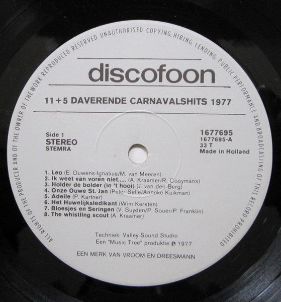 Various - Elf + 5 Daverende Carnavals Hits '77 (LP) (B) 48138 48138 Vinyl LP Redelijke Staat