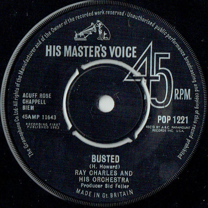 Ray Charles And His Orchestra / Ray Charles - Busted / Making Believe Vinyl Singles Vinyl Very Good (VG) <br> Hoes Generic