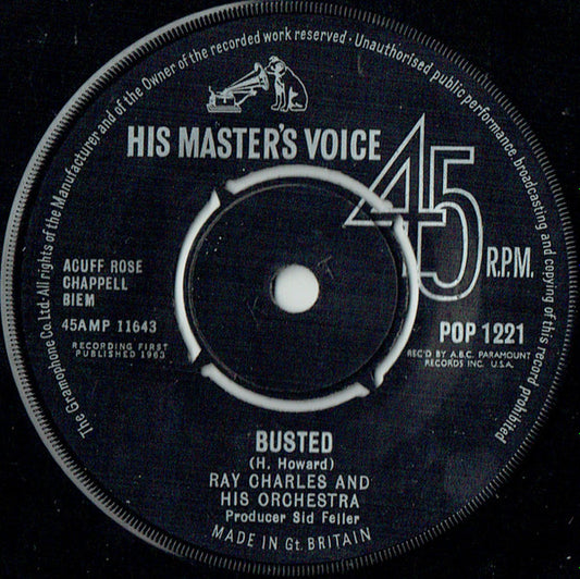Ray Charles And His Orchestra / Ray Charles - Busted / Making Believe Vinyl Singles Vinyl Very Good (VG) <br> Hoes Generic