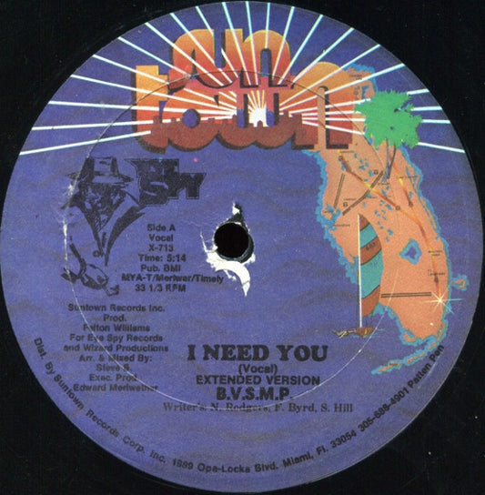 B.V.S.M.P. - I Need You (Maxi-Single) 50918 Maxi-Singles Goede Staat