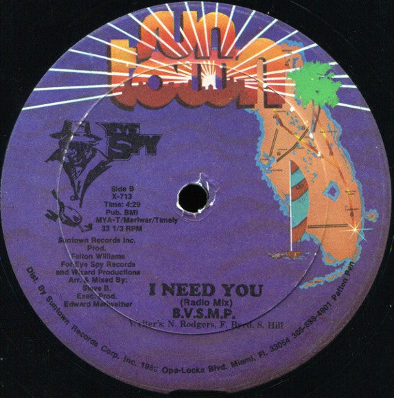 B.V.S.M.P. - I Need You (Maxi-Single) 50918 Maxi-Singles Goede Staat