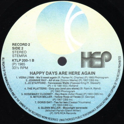 Various - Happy Days Are Here Again (LP) 51642 Vinyl LP Dubbel Vinyl Very Good (VG) <br> Hoes Good Plus (G+)