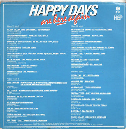 Various - Happy Days Are Here Again (LP) 51642 Vinyl LP Dubbel Vinyl Very Good (VG) <br> Hoes Good Plus (G+)