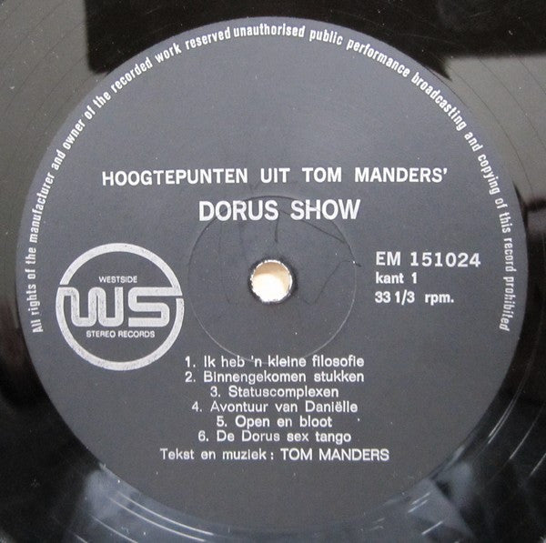 Dorus - Hoogtepunten Uit Tom Manders' Dorus Show (LP) 40742 Vinyl LP Goede Staat