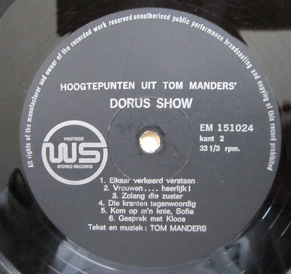 Dorus - Hoogtepunten Uit Tom Manders' Dorus Show (LP) 40742 Vinyl LP Goede Staat