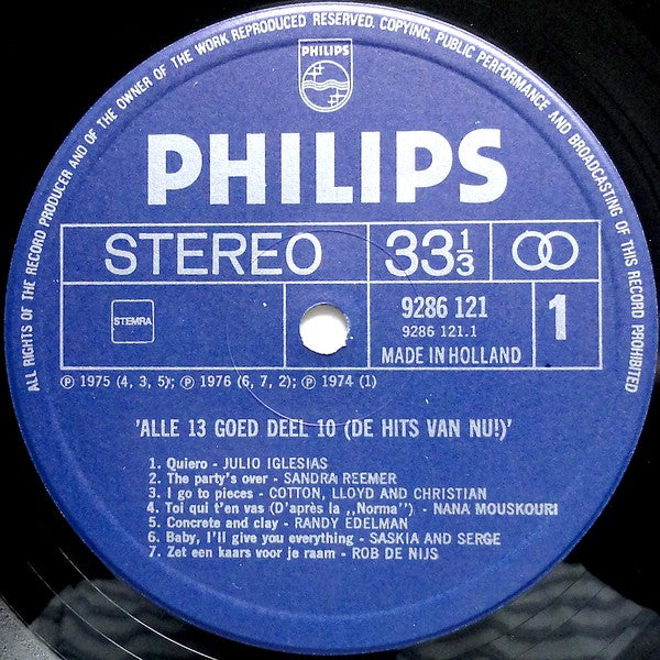 Various - Alle 13 Goed! Deel 10 (LP) Vinyl LP Goede Staat