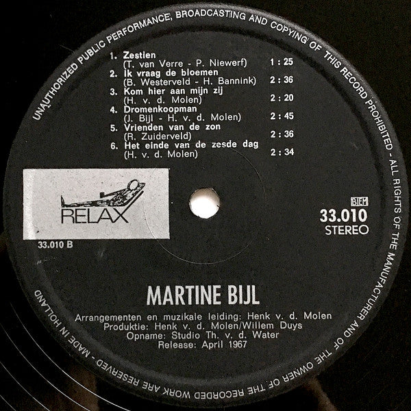 Martine Bijl - Martine (LP) 50010 Vinyl LP Goede Staat
